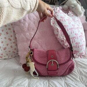Y2K Barbie pink coach monogram Soho mini shoulder bag